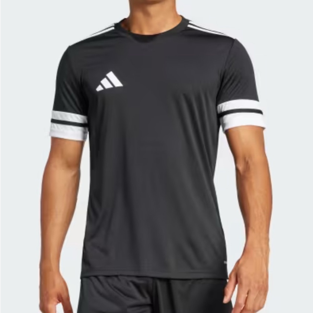 Adidas Men's Black and White Short Sleeve Tee